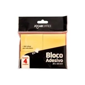 BLOCO ADESIVO AMARELO C/04 COM 100 FOLHAS